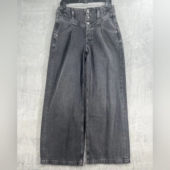 Free People Care Super Sweeper Wide Leg Flood Jeans - Picture 6 of 11